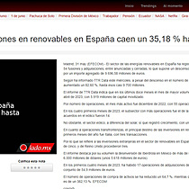 Las fusiones y adquisiciones en renovables en Espaa caen un 35,18 % hasta abril